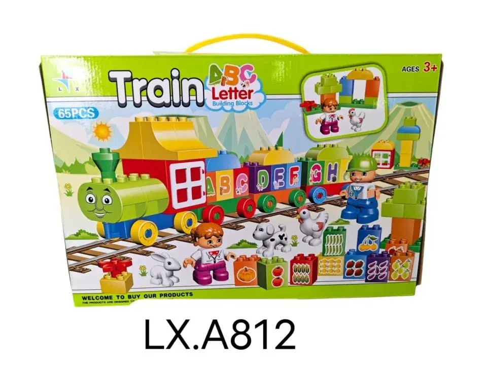Klocki Train ABC Letter 65 elementów, pociąg edukacyjny