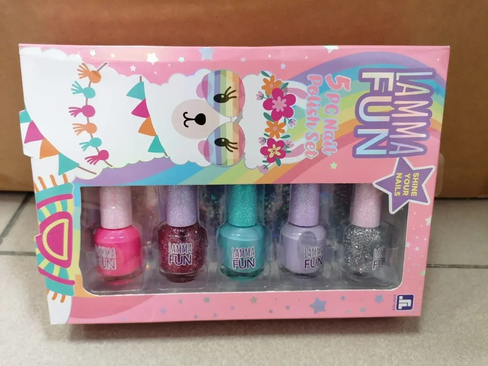 Zestaw 5 lakierów do paznokci Llama Fun dla dzieci