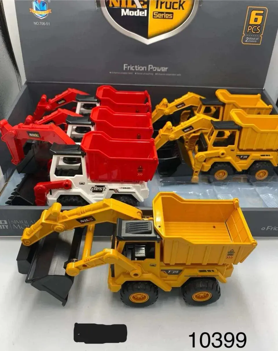 Zestaw 6 szt. Series Model Truck Koparko-wywrotka Friction Power