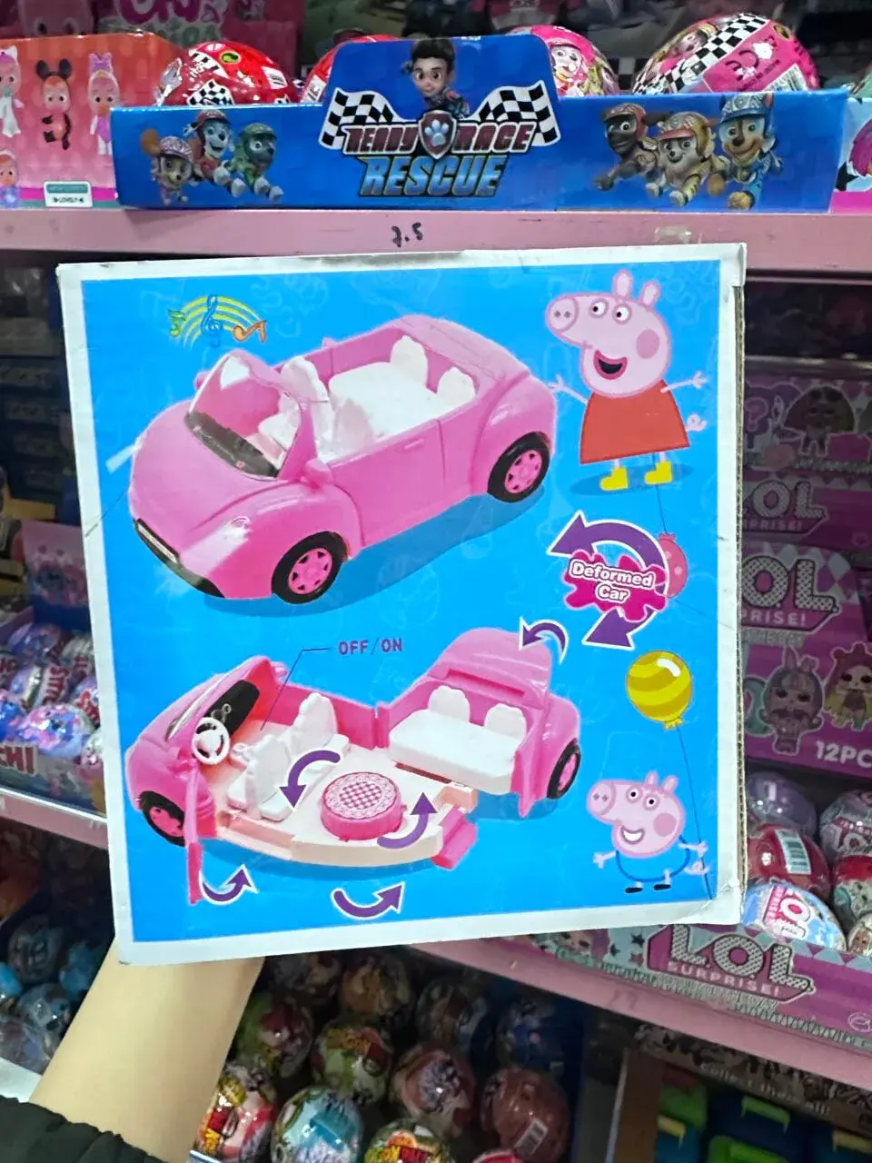 Samochód Peppa Pig Music - Różowy Kabriolet Rozkładany