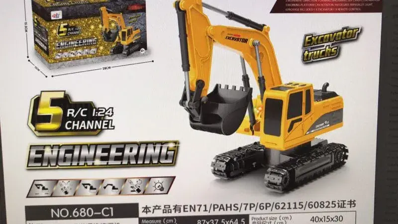 Koparka zdalnie sterowana Engineering Truck 5 R/C 1:24 ze światłem
