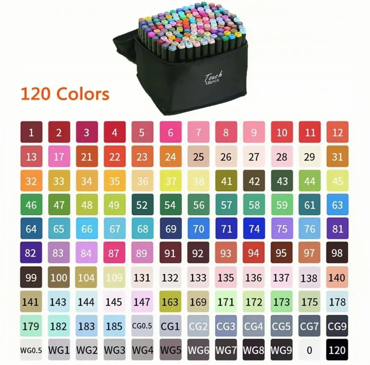 Zestaw markerów alkoholowych Touch 120 szt w etui