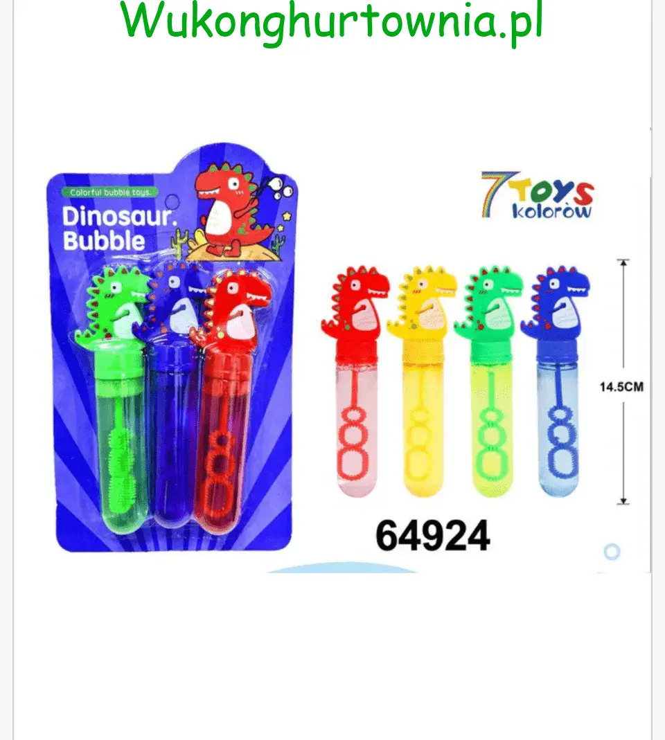 Zestaw Bańki Mydlane Dinozaur 14.5cm 12 sztuk