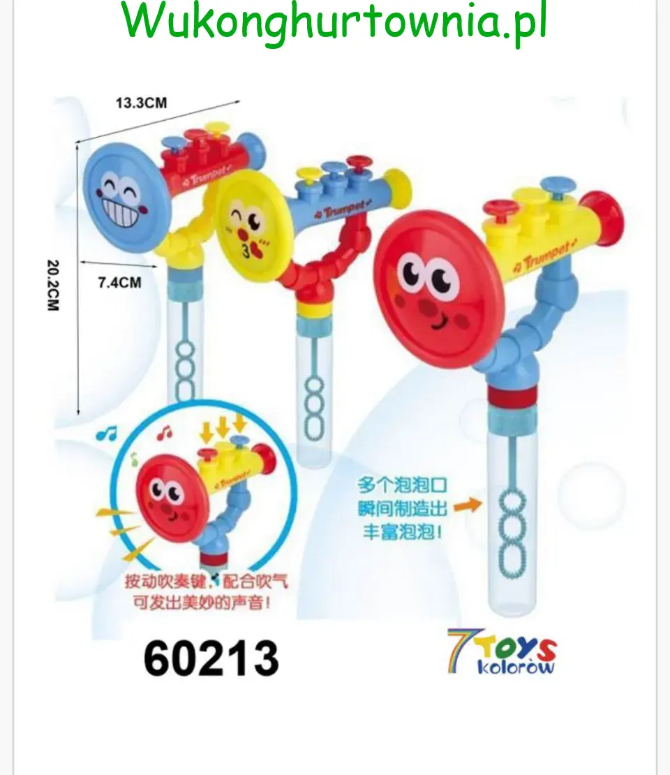 Miecz Trąbka na Bańki Mydlane 20.2cm - 12 szt.