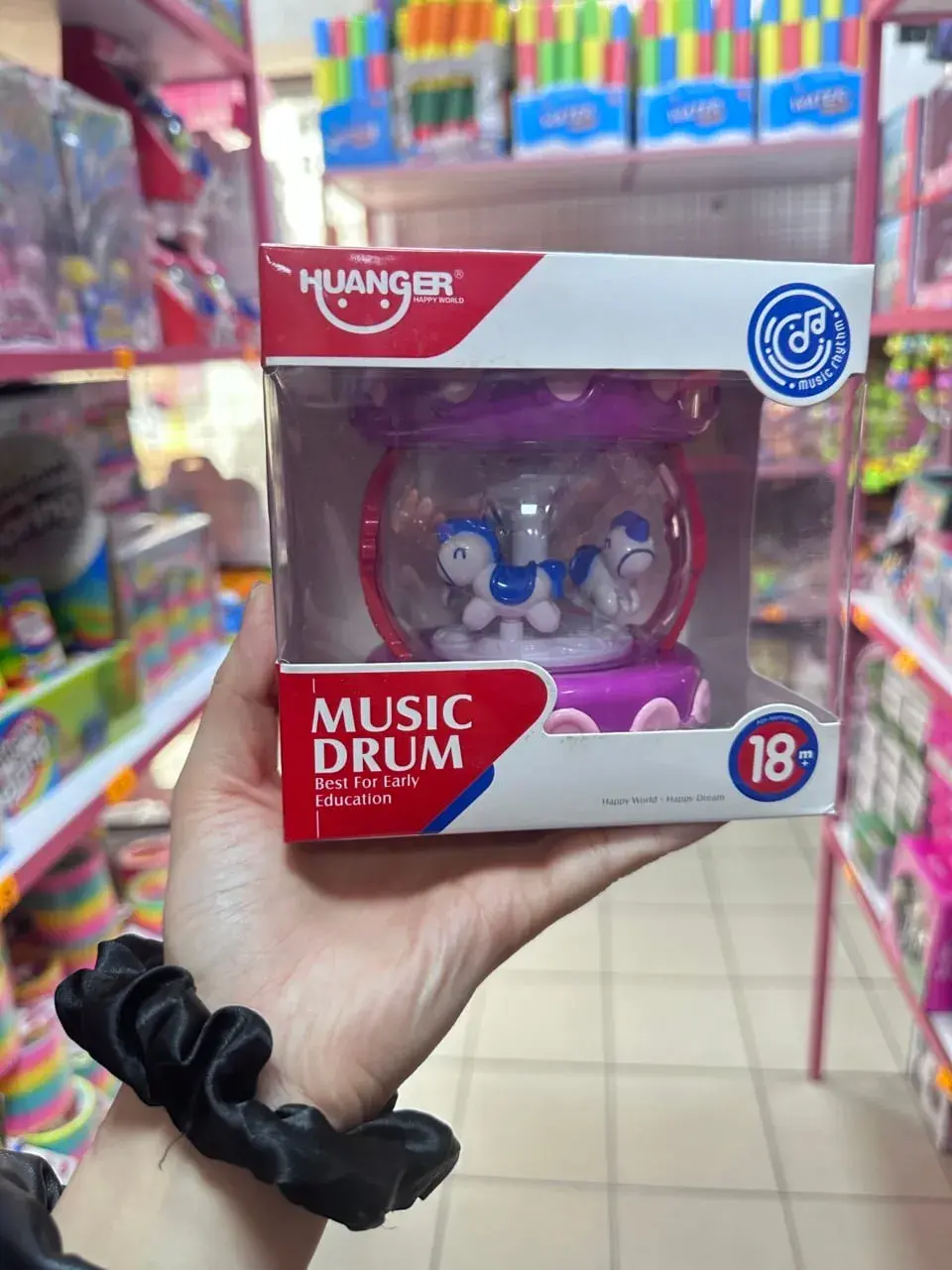 Zabawka Music Drum Karuzela HUANGER 18m+ (6 szt)