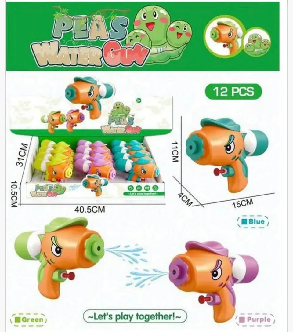 Pistolety na wodę Peas Water Gun 15cm - zestaw 12 sztuk