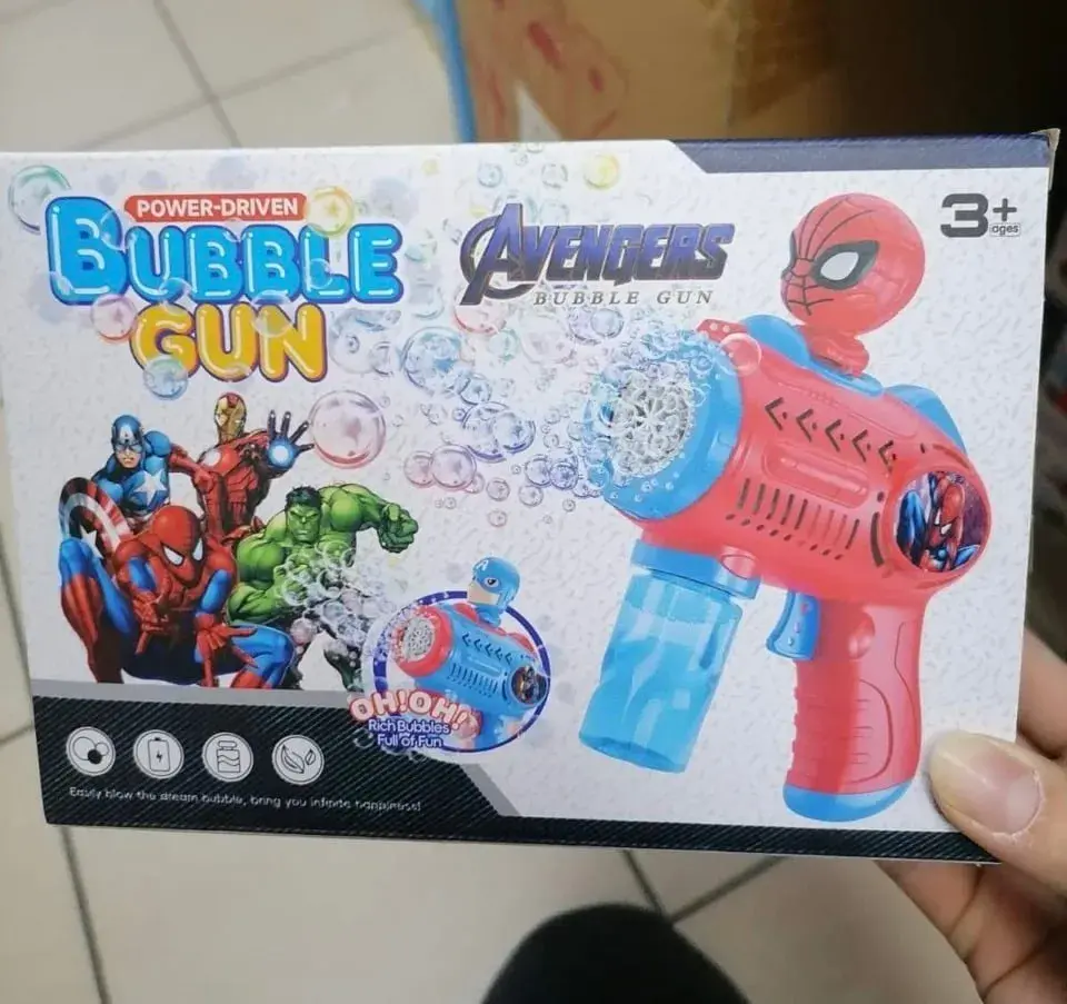 Pistolet do baniek Bubble Gun Avengers Spider-Man automat 6szt
