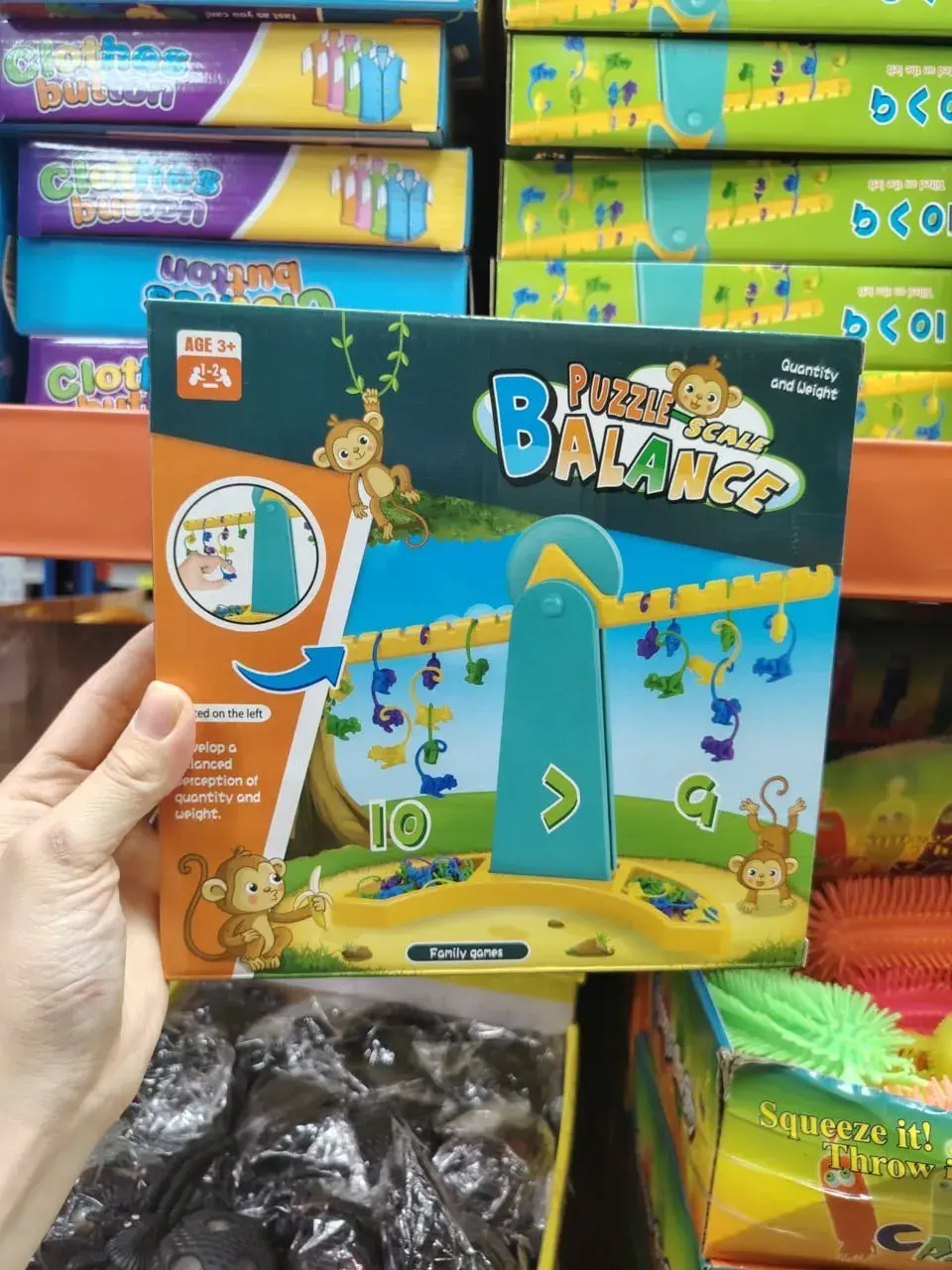 Zabawka Edukacyjna Waga Małpki Puzzle Scale Balance, 6 szt.
