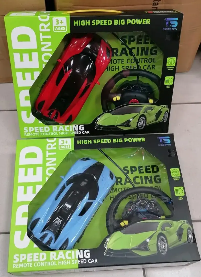 Sterowany Samochód Speed Racing z Kierownicą, Czerwony/Zielony/Niebieski, 3+