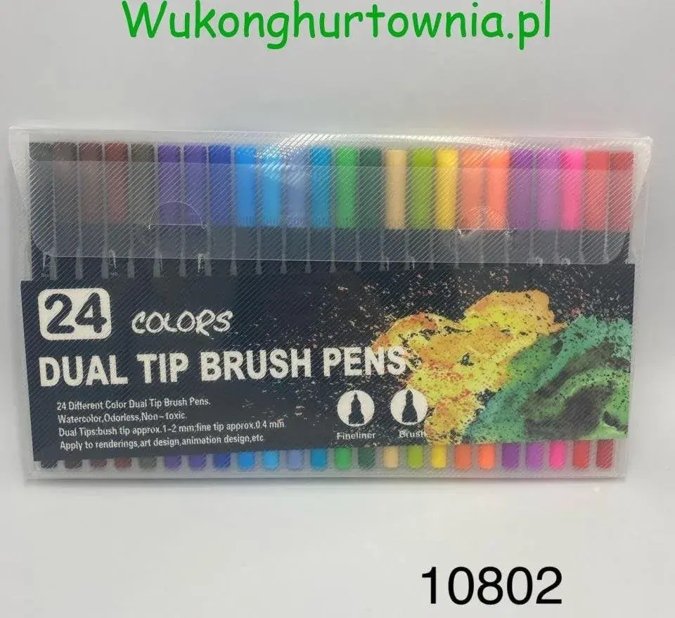 Pisaki pędzelkowe Dual Tip Brush Pens 24 kolory dwustronne