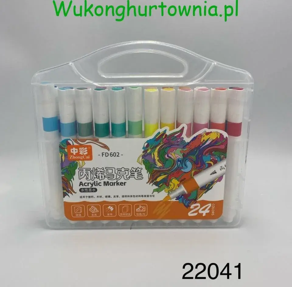Markery Akrylowe 24 Kolory ZhongCai FD 602 w Etui
