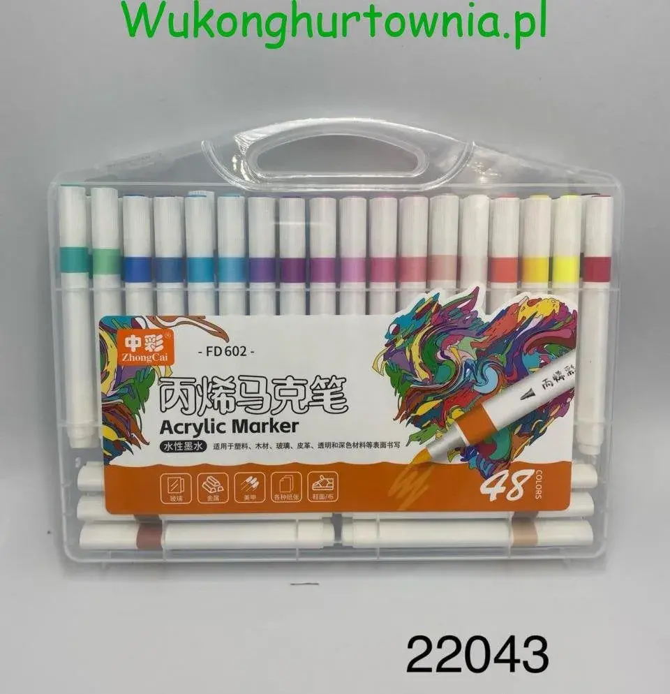 Markery akrylowe 48 kolorów ZhongCai FD-602 w etui