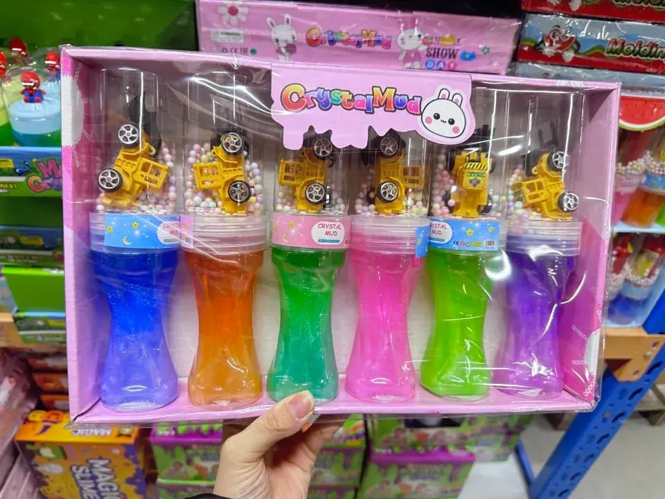 Zabawka Slime Crystal Mud z Autkiem Budowlanym, 12 szt.