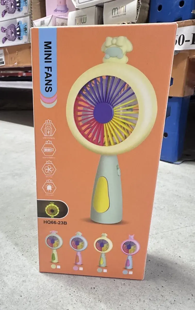 Zabawki Mini Fans Wiatraczek Ręczny LED USB HQ66-23B 12szt