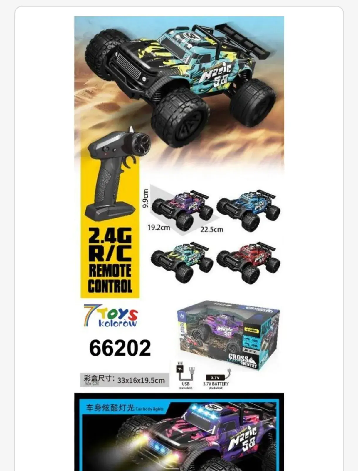 Sterowany Samochód RC Magic 58 2.4GHz 22.5cm Mix Kolorów