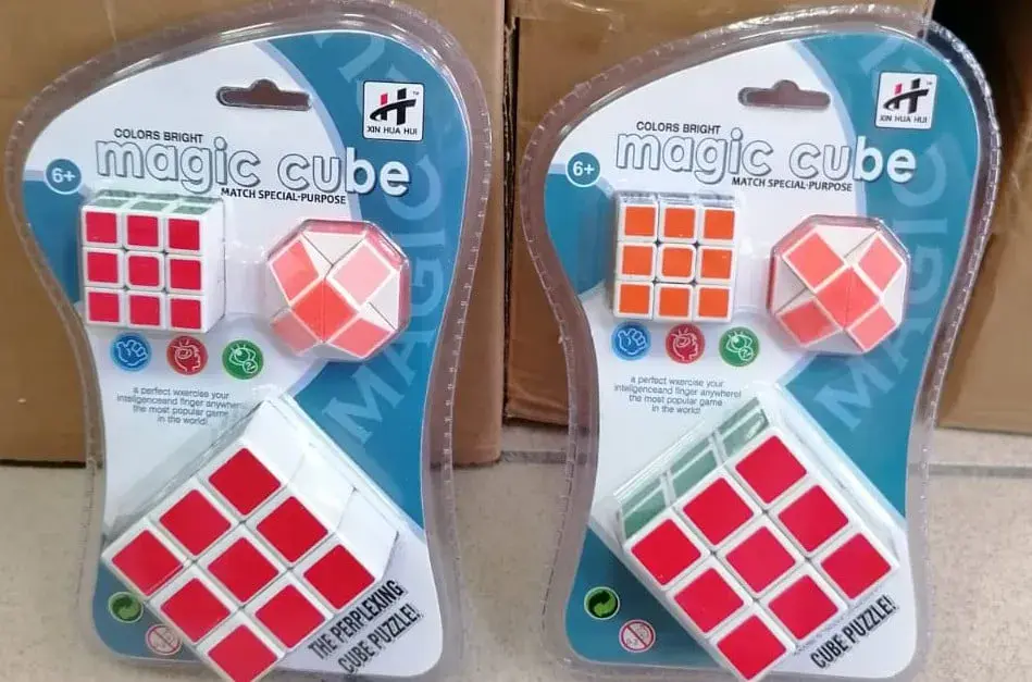 Zabawki Kostka Logiczna Magic Cube Zestaw 3w1, 12 szt.