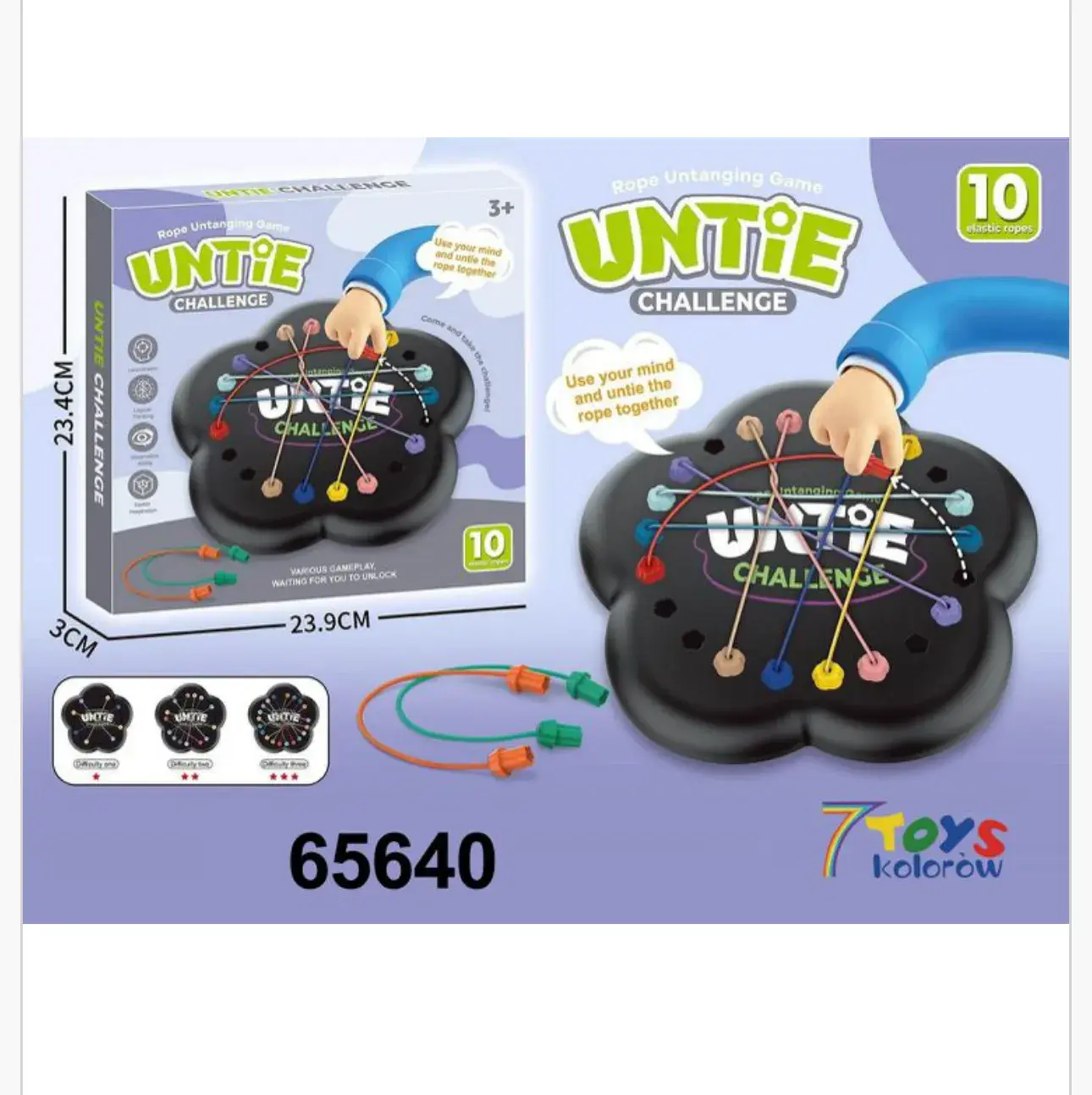 Gra Logiczna Untie Challenge 23,9cm - Sznurki 10 szt.