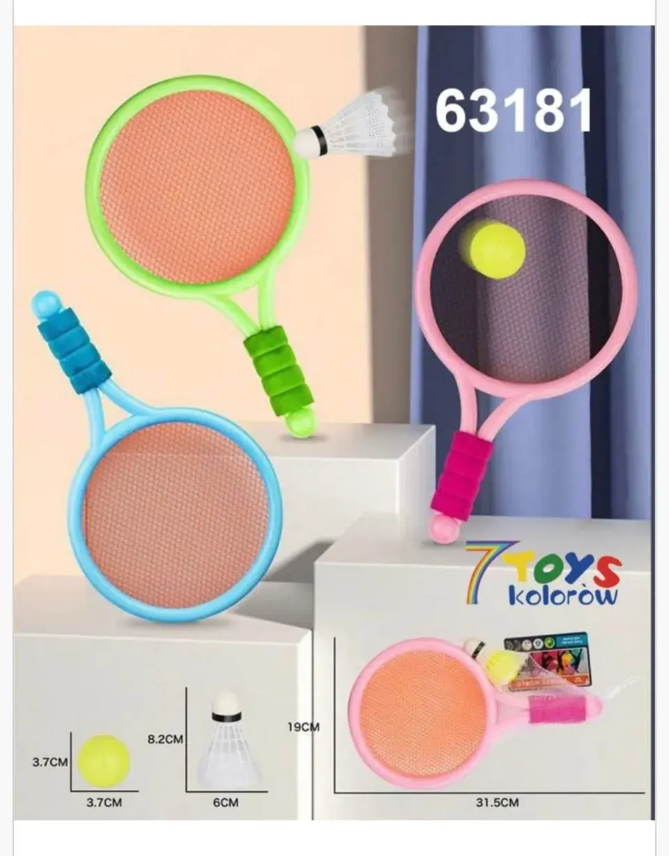 Zestaw Badminton dla dzieci 31,5cm 2 rakietki + akcesoria Mix