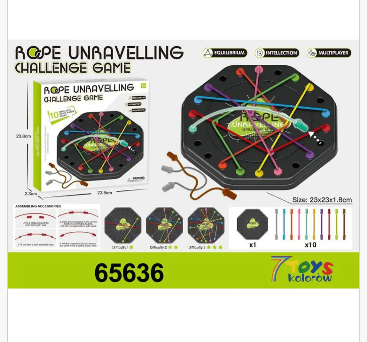 Gra logiczna Rope Unravelling Challenge Game 23cm, 12 szt.