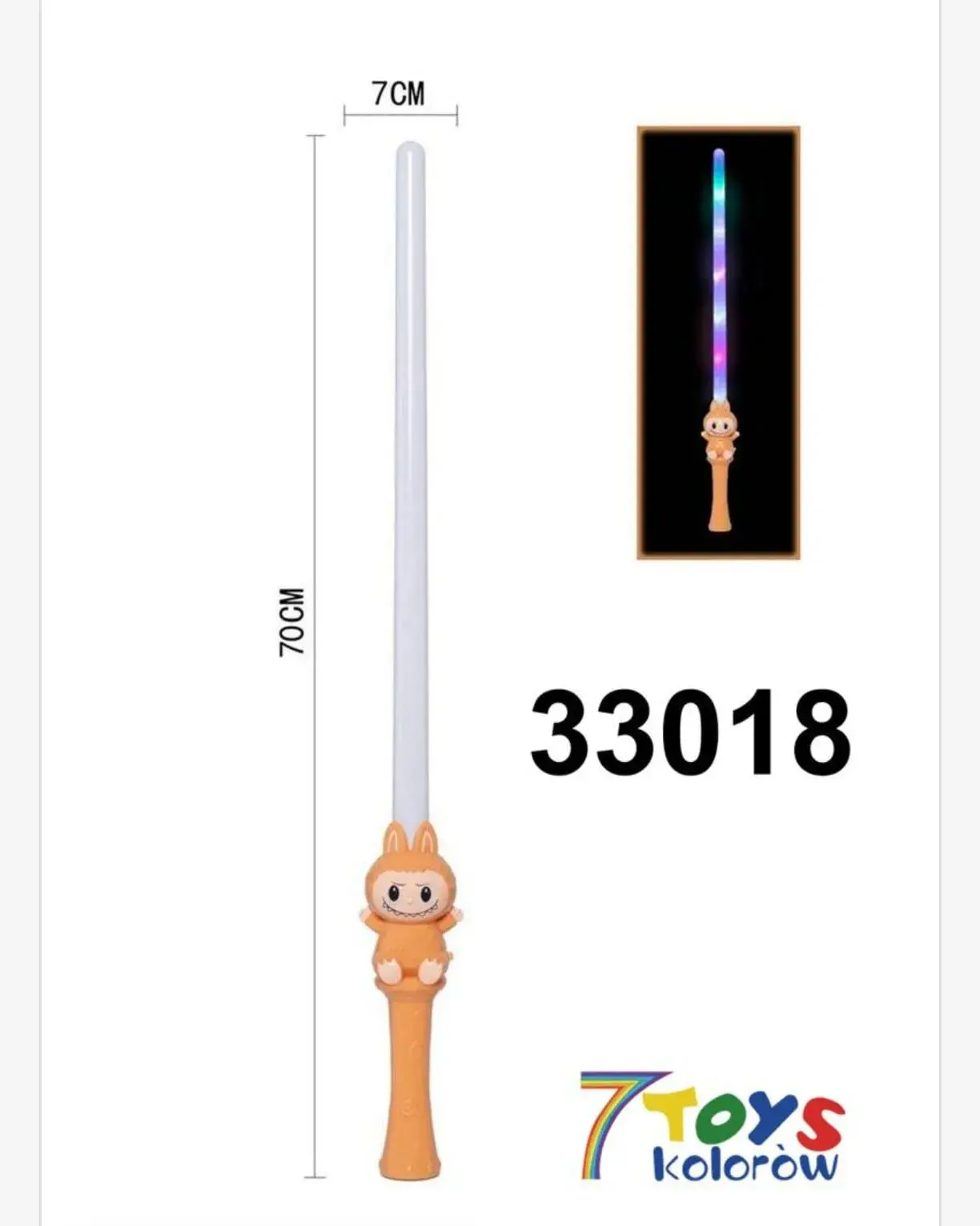 Miecz Świetlny Labubu LED 70cm z Uchwytem Zajęcy 7Toys