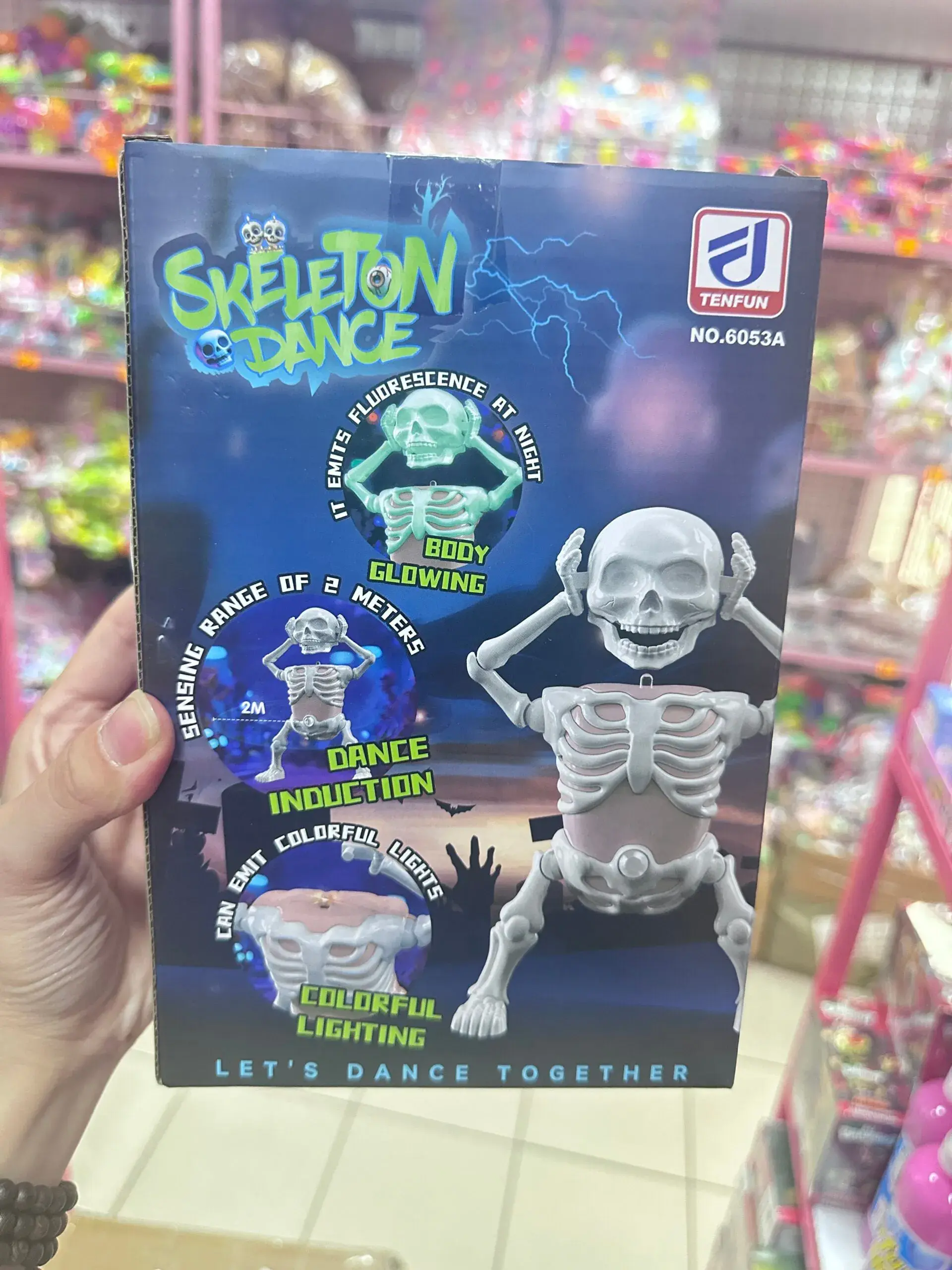 Skeleton Dance - Tańczący Szkielet LED z Czujnikiem Fluorescencyjny, 6 szt.