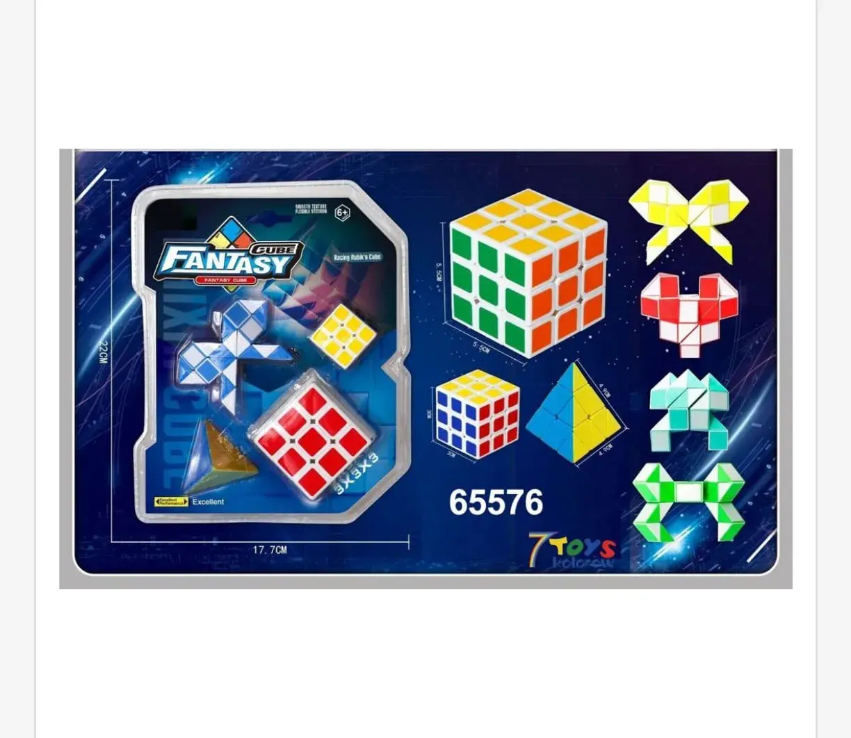 Zestaw Kostka Rubika Fantasy 3x3x3 i Układanki Logiczne 4szt