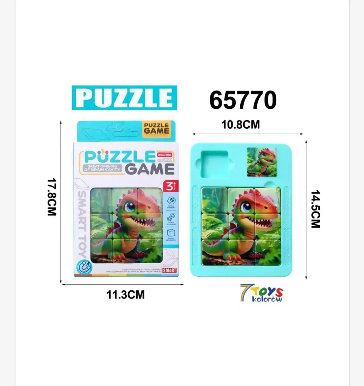Puzzle Game Dinosaur Przesuwanka Logiczna 14,5cm 65770