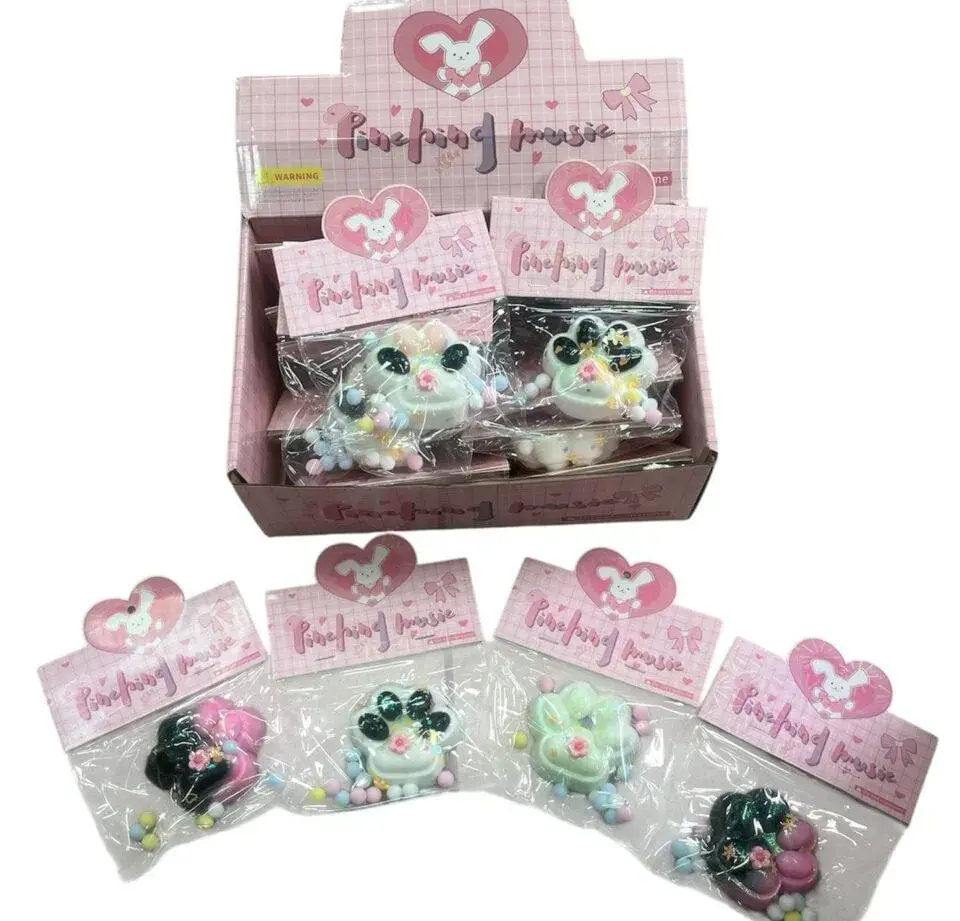 Gniotek Łapka Pink Frog Mouse Squeeze Toys 16 szt.