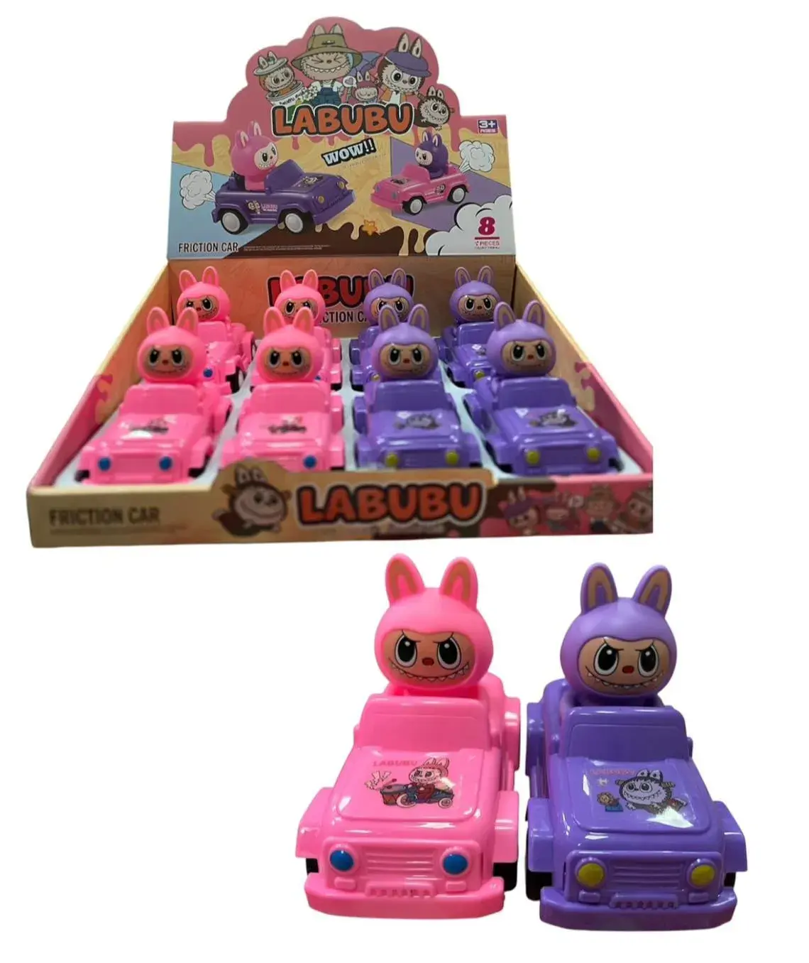 Friction Car Labubu - samochodziki z figurkami Labubu