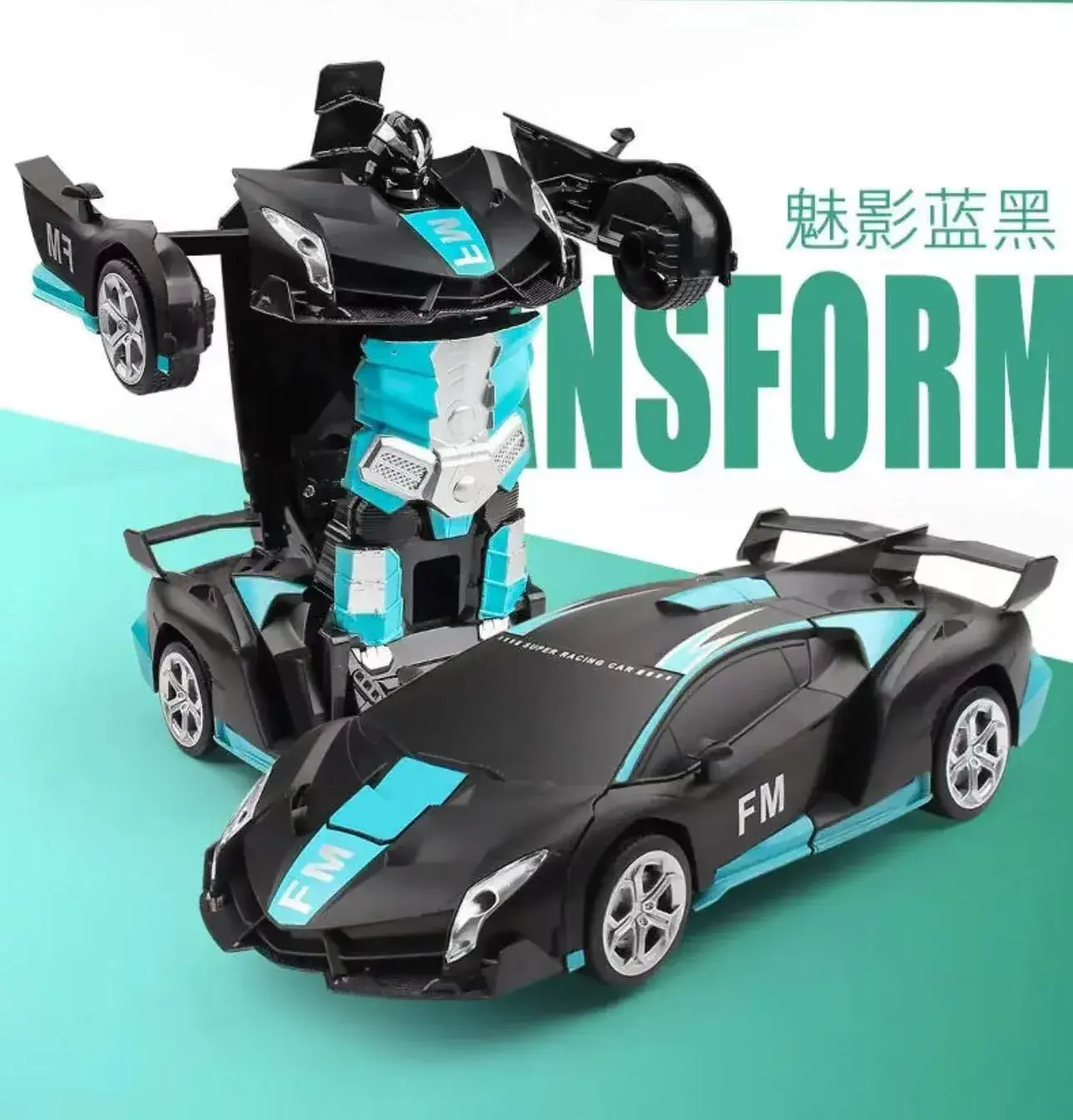 Sterowany Samochód Transformer Czarno-Niebieski