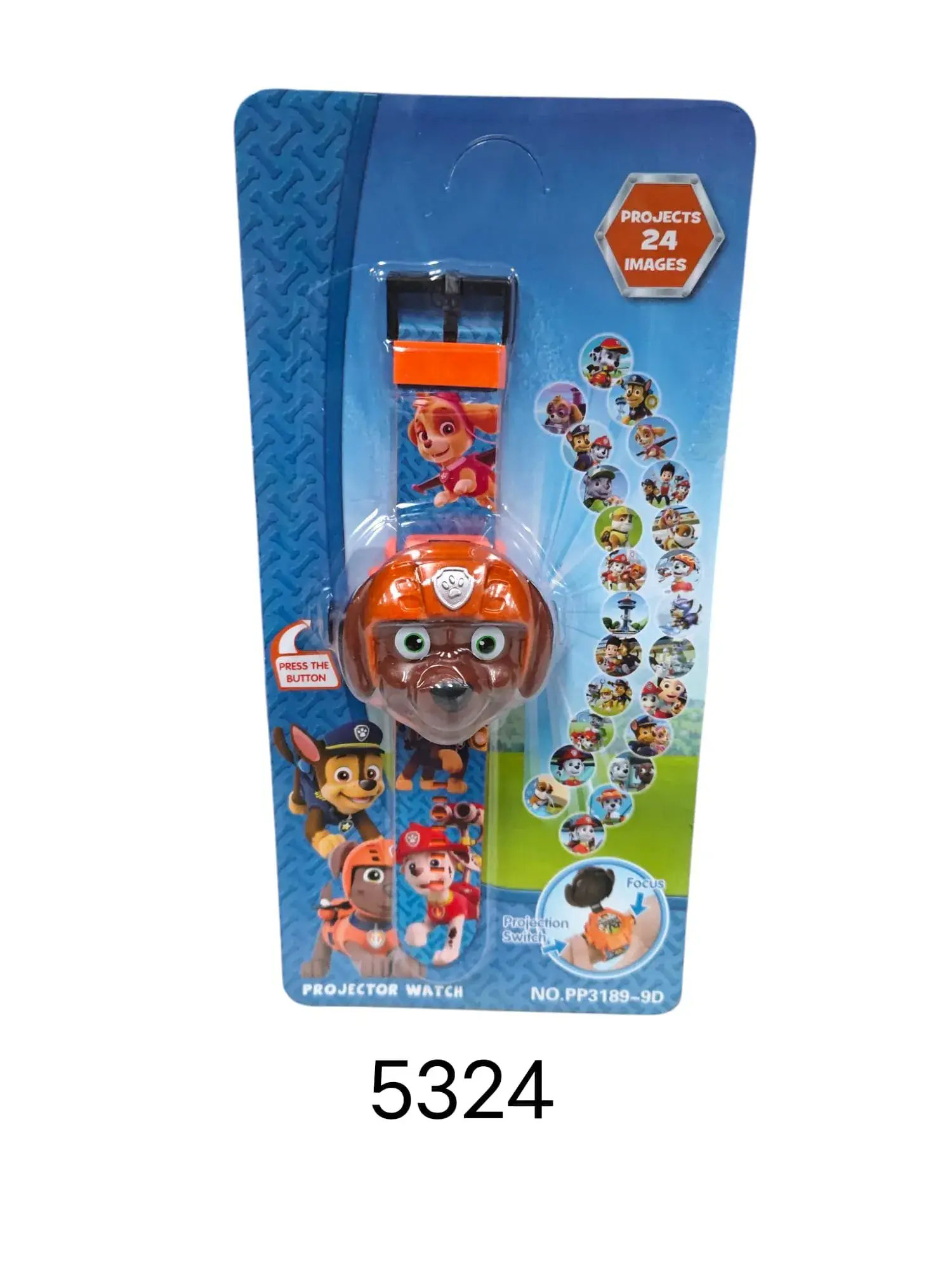 Zegarek Psi Patrol z projektorem 24 obrazy Zuma, 12 sztuk
