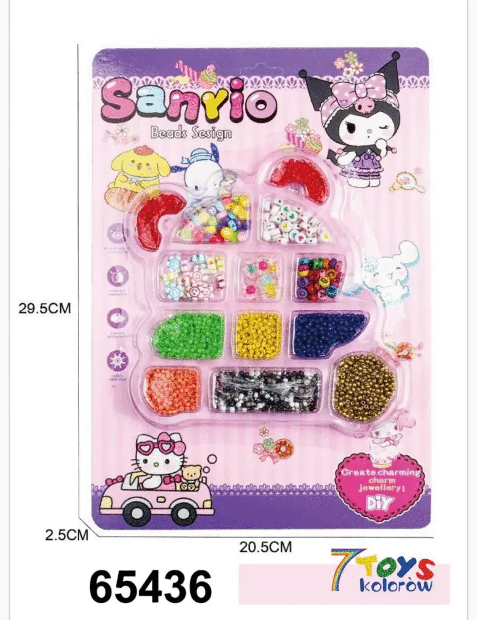 Zestaw koraliki DIY Sanrio 29,5x20,5cm Hello Kitty Kuromi