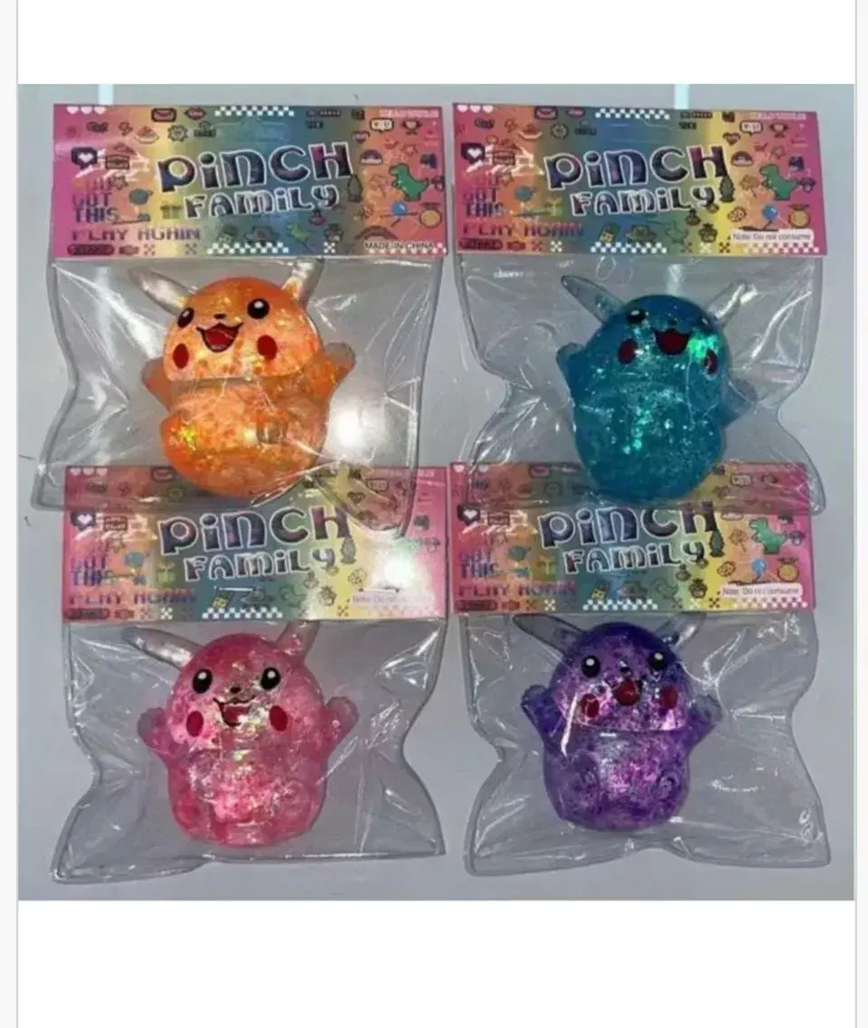Zabawka Squeeze Toys Pinch Family, gniotek z brokatem, 12 szt.