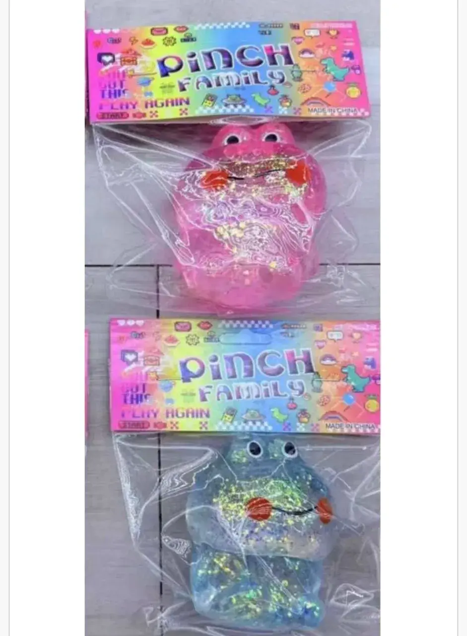Zabawka Squeeze Toys Pinch Family Gniotek z Brokatem 12szt