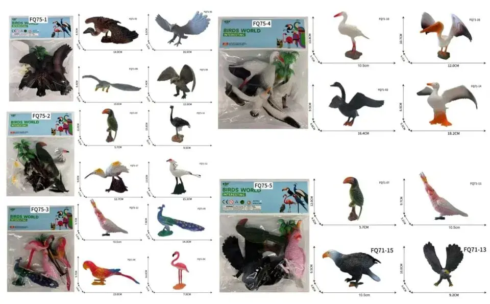Figurki Ptaki Birds World 12 szt Mix Wzorów