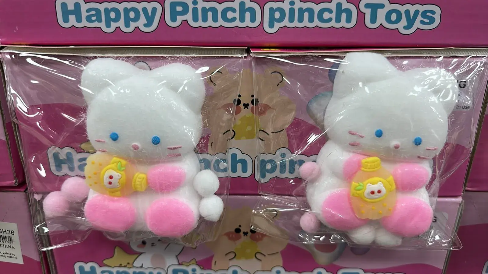 Zabawki Squeeze Toys Gniotki Kotki Flokowane Happy Pinch 24 szt.