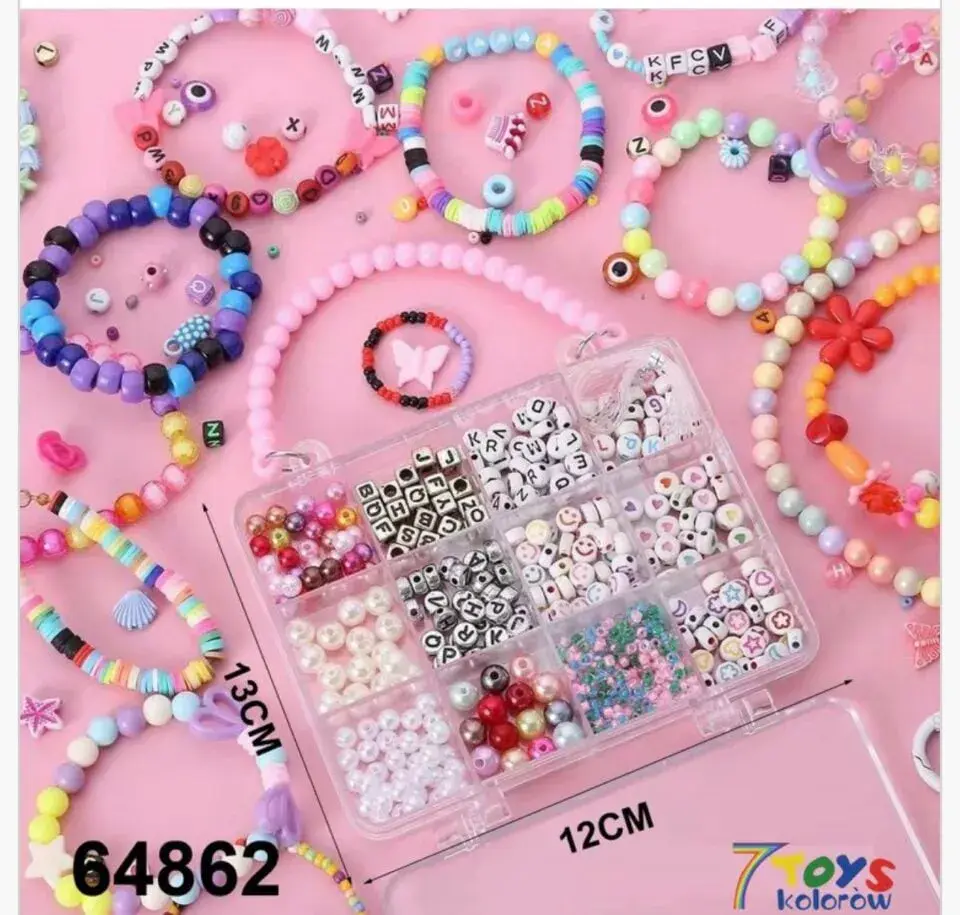 Zestaw Koraliki DIY dla Dzieci Torebka Organizer 13x12cm