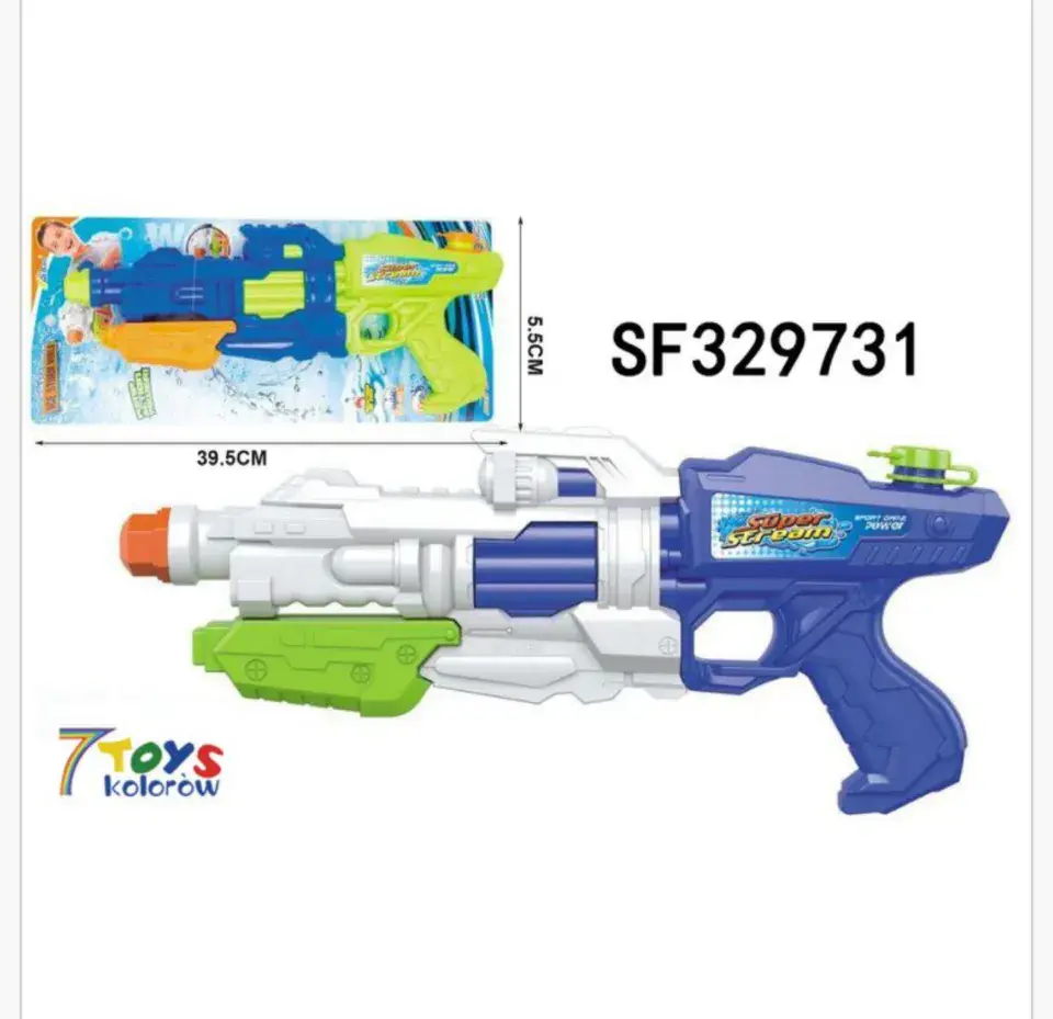 Pistolet Wodny Super Stream 39,5cm z Pompką - 6 sztuk