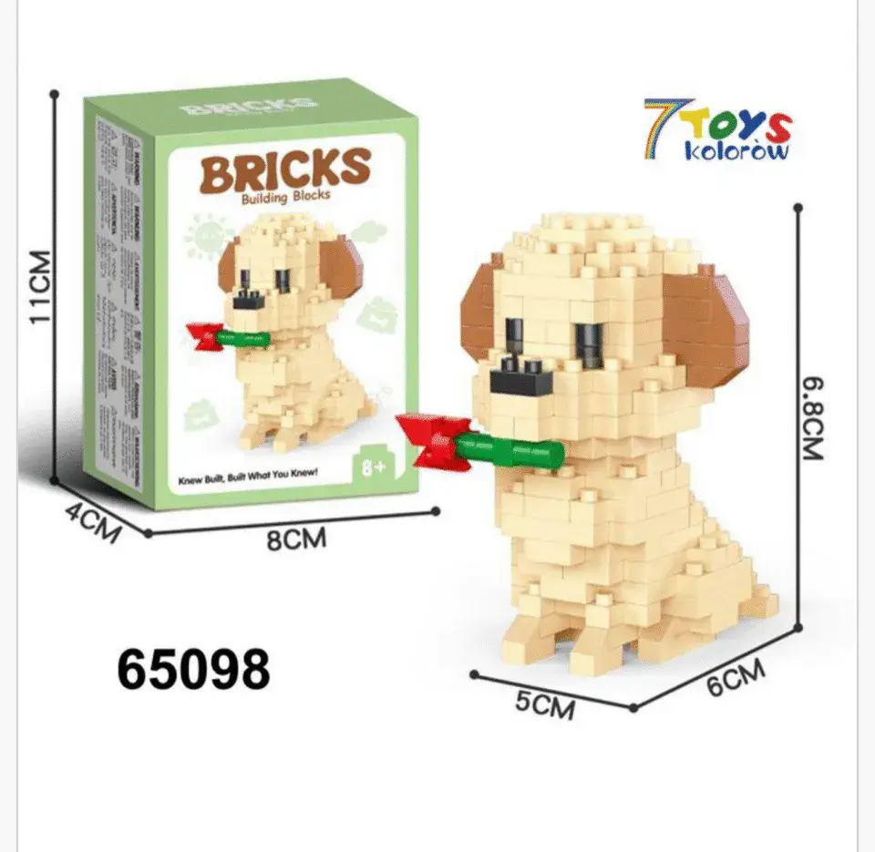 Zabawki Klocki Mikro Piesek 6.8cm Figurka Konstrukcyjna