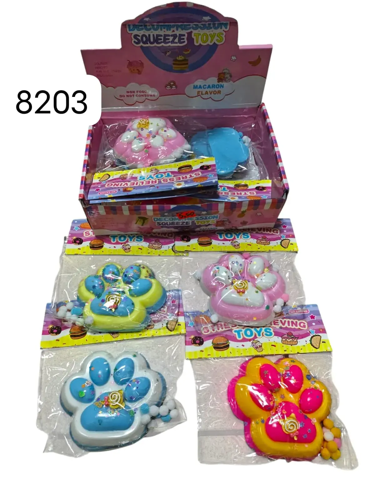 Gniotki Łapki Squeeze Toys Antystresowe, 8 szt.