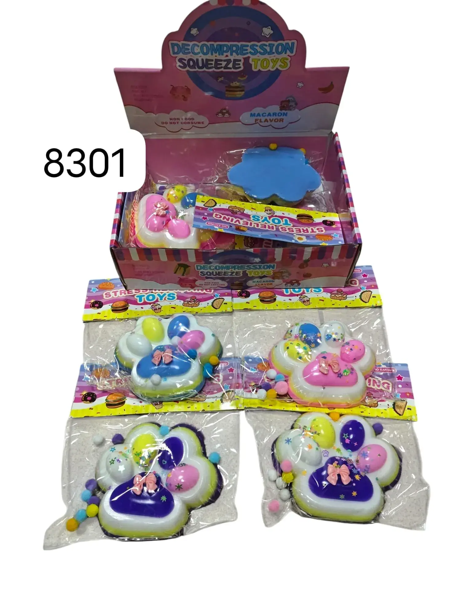 Gniotki Łapki Antystresowe Squeeze, Zestaw 8 szt.