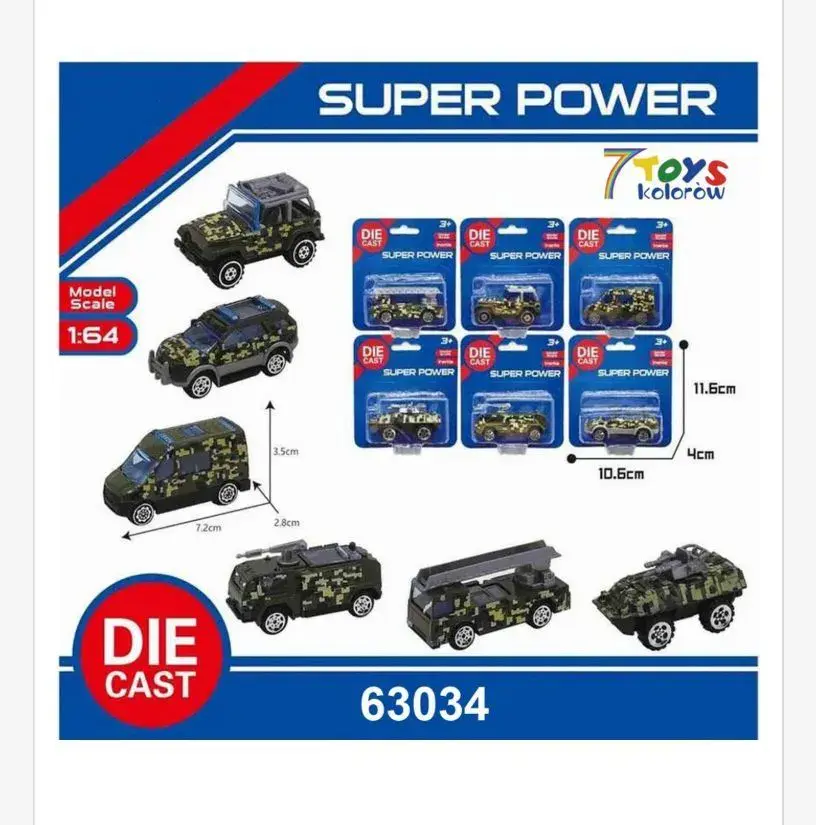 Zabawki Die Cast Super Power Toy modele wojskowe 10-11cm