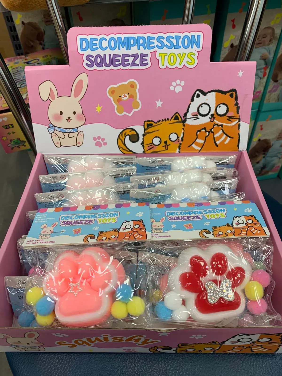 Zabawki Squeeze Toys Łapa Kota Antystresowa Squishy 16 szt.