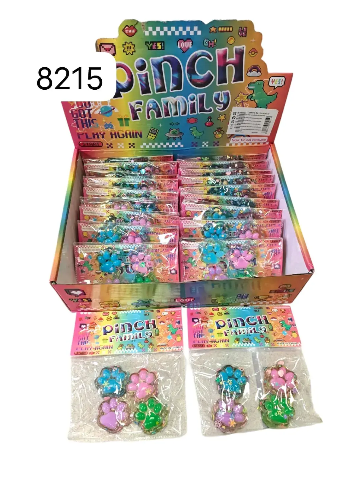 Gniotki Łapki Mały Pinch Family z Brokatem, 20 szt.
