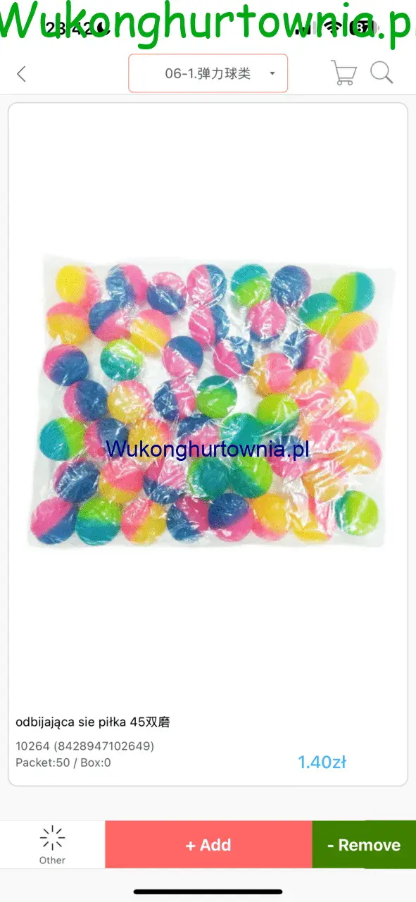 Piłka Kauczukowa Odbijająca 45mm Mix Kolorów 50szt