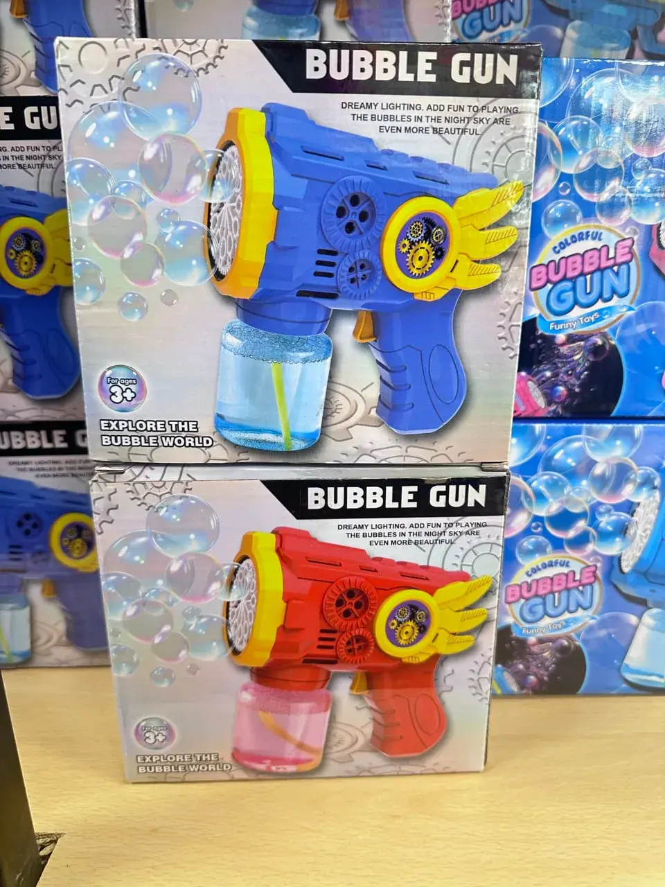 Pistolety Bubble Gun z podświetleniem LED Mix kolorów 6 szt.