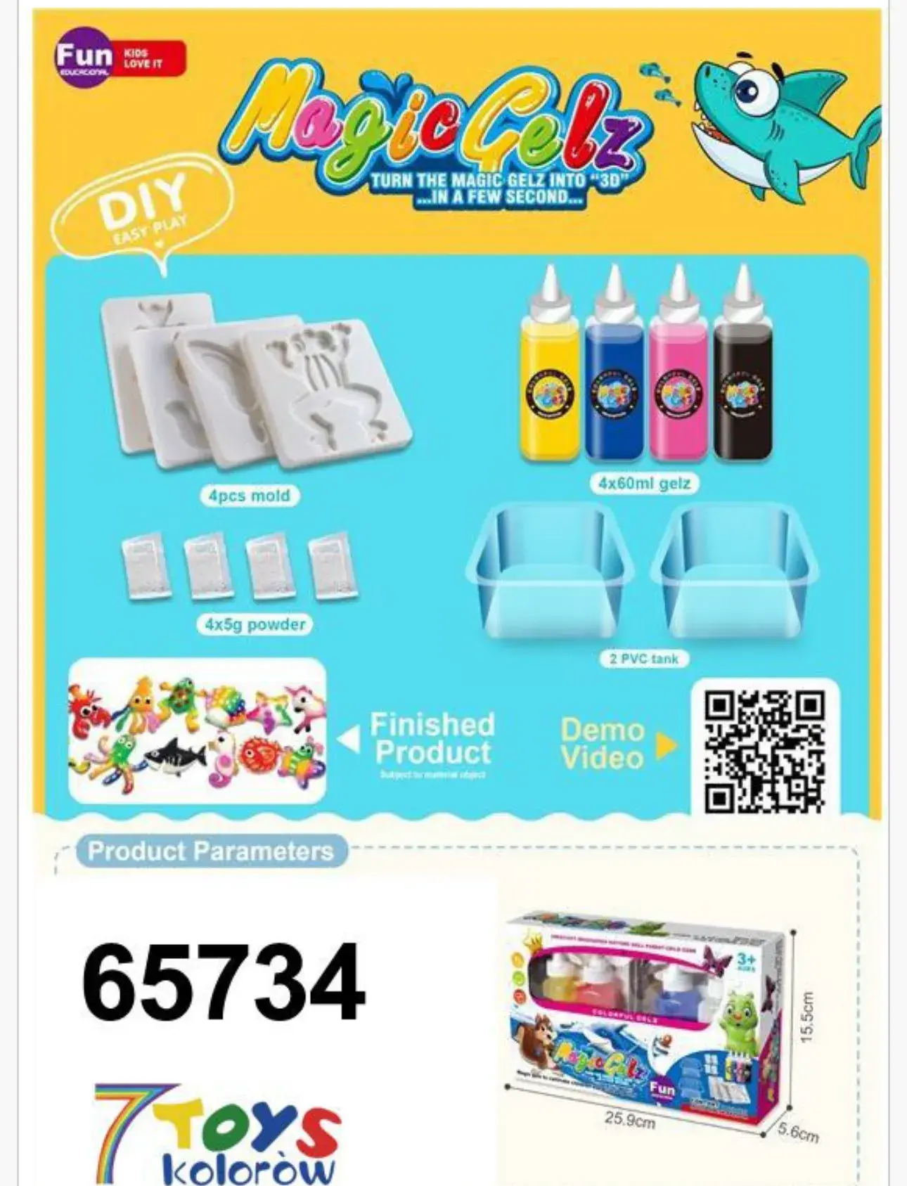 Zestaw Magic Gelz DIY - 4 formy, 4 żele 60ml, 25.9x15.5cm
