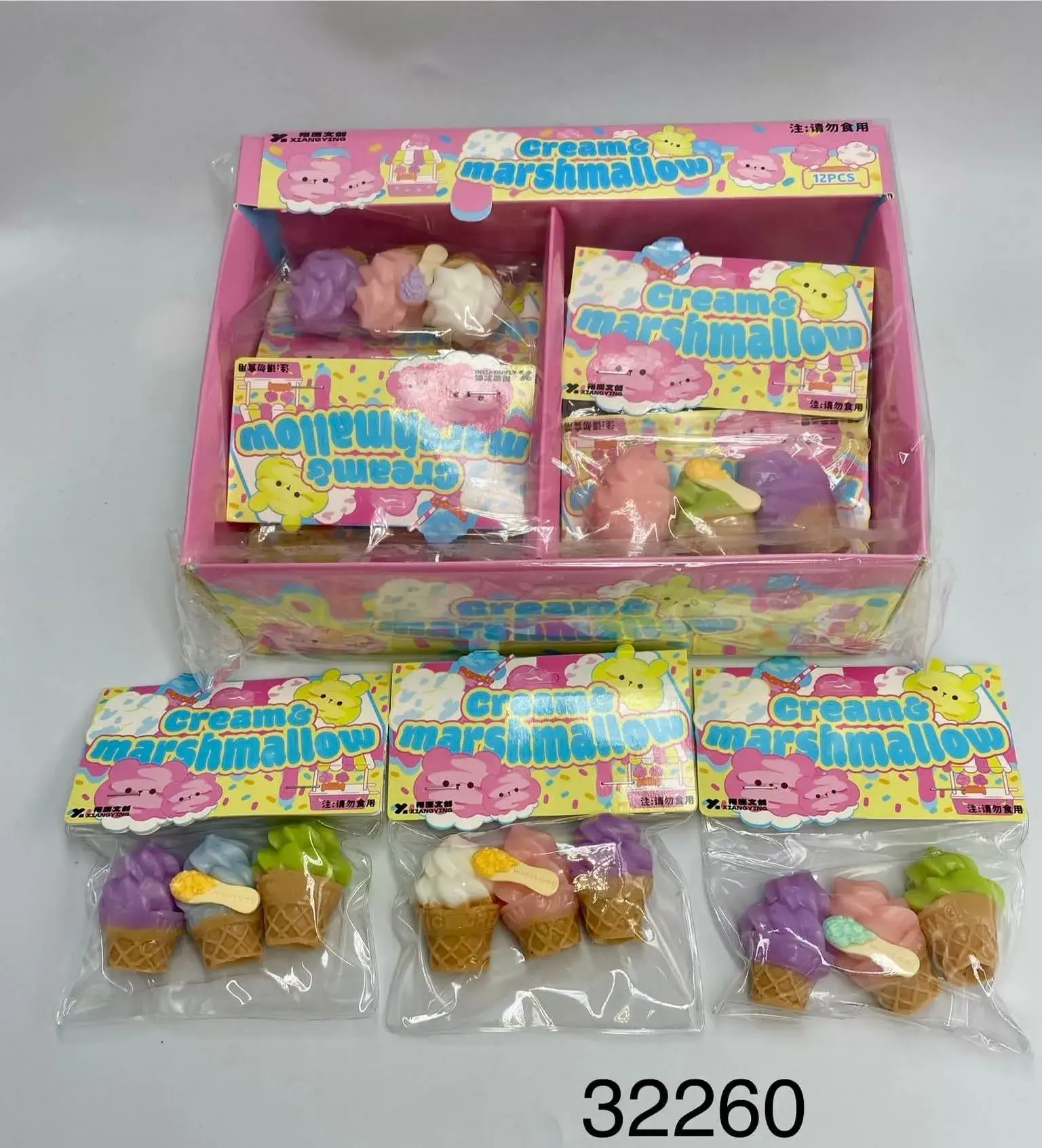 Zabawki Squishy Toys Lody Cream & Marshmallow, Display 12 szt.