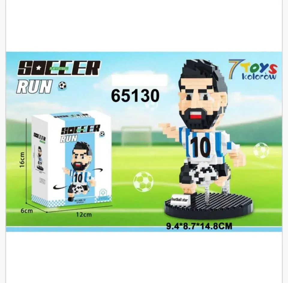 Klocki Soccer Run 874PCS Piłkarz Argentyna 14.8cm