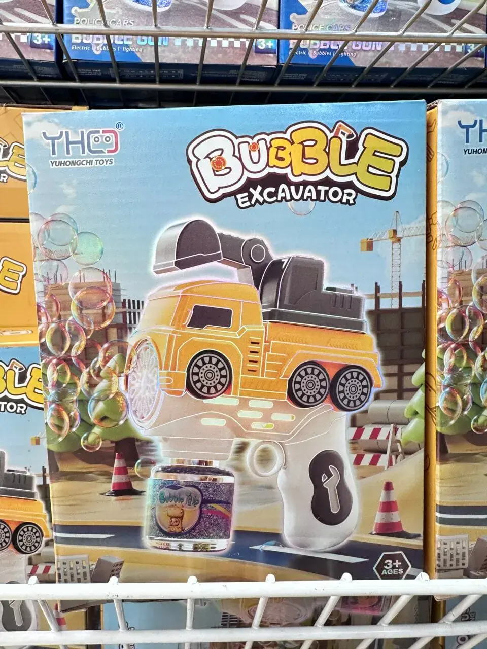 Pistolet do baniek Bubble Gun Koparka Excavator, światło i dźwięk